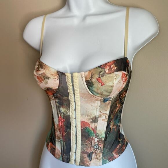 SUPERDOWN Ziva Bustier Art Print Top Women's Size XS - Picture 4 of 12